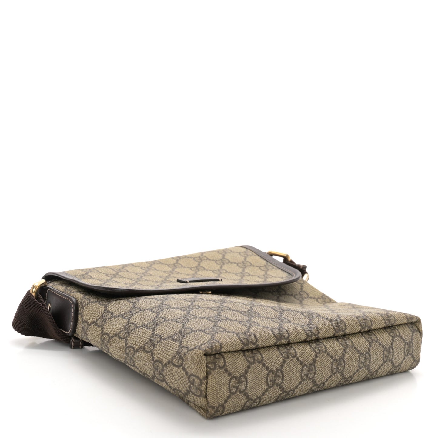 GG Plus Monogram Small Flap Messenger Bag Beige Dark Brown