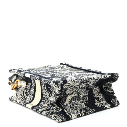 Christian Dior Canvas Toile de Jouy Reverse Embroidered Mini Book Tote Phone Bag Blue 4 of 10