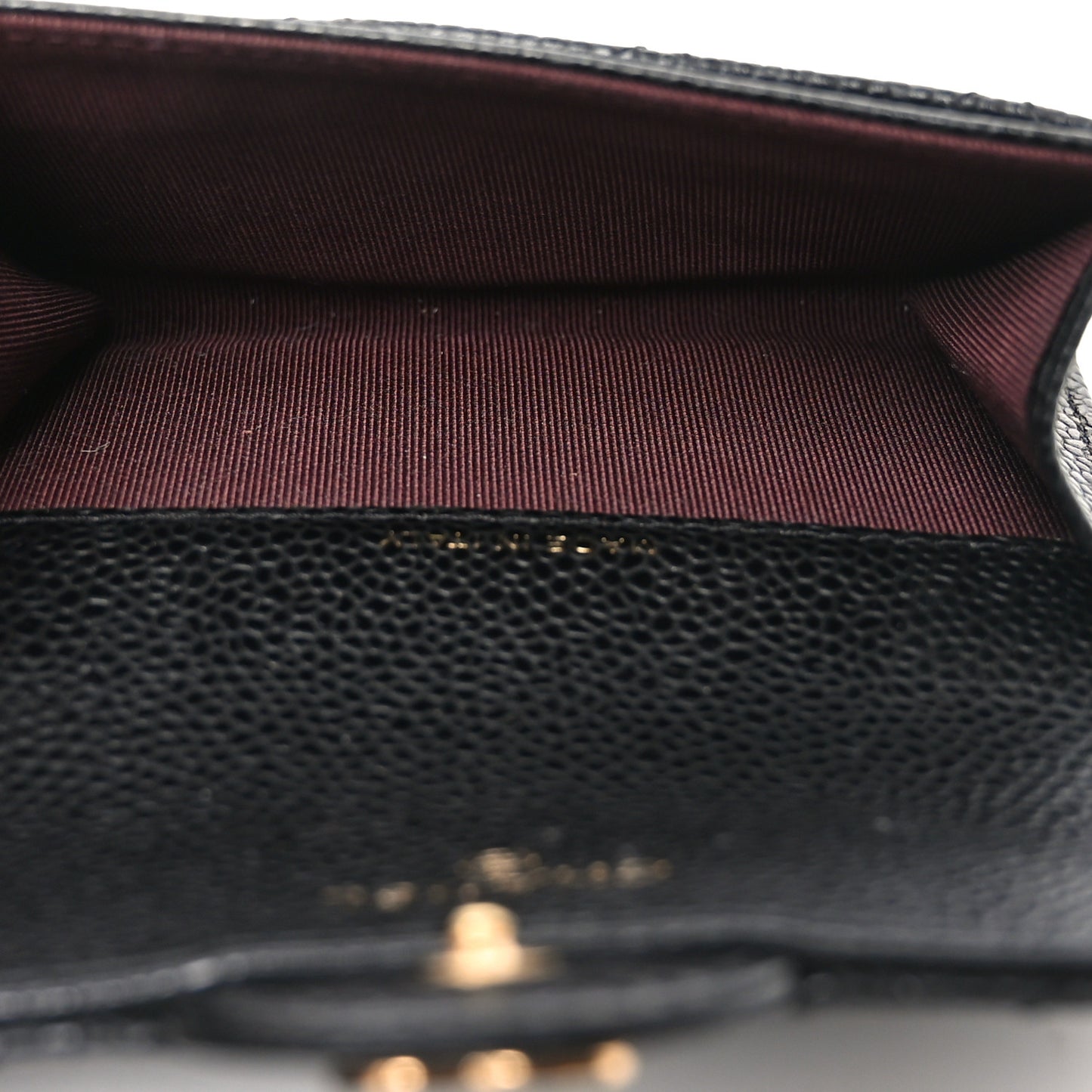Caviar Quilted Flap Card Holder Black