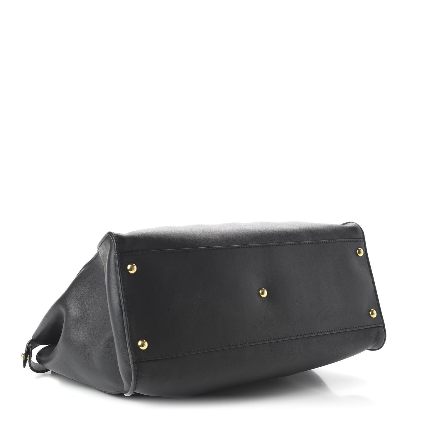 Vitello Seta Shiny Nappa Large Peekaboo Iconic Satchel Black
