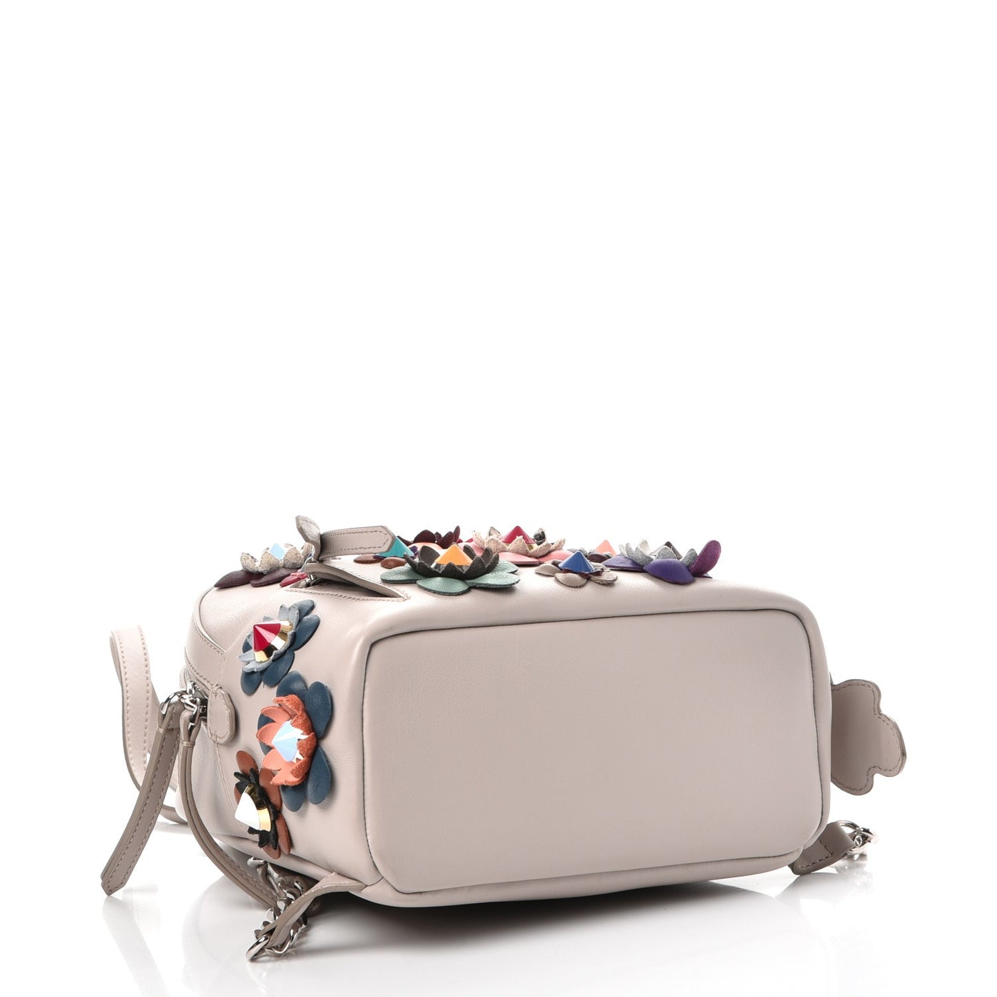 Vitello Dolce Flowerland Studded Mini Backpack Grigio Polvere Multicolor