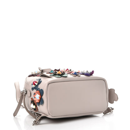 Fendi Vitello Dolce Flowerland Studded Mini Backpack Grigio Polvere Multicolor 4 of 7