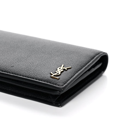 Saint Laurent Calfskin Tiny Monogram Cassandre Wallet Black 10 of 12