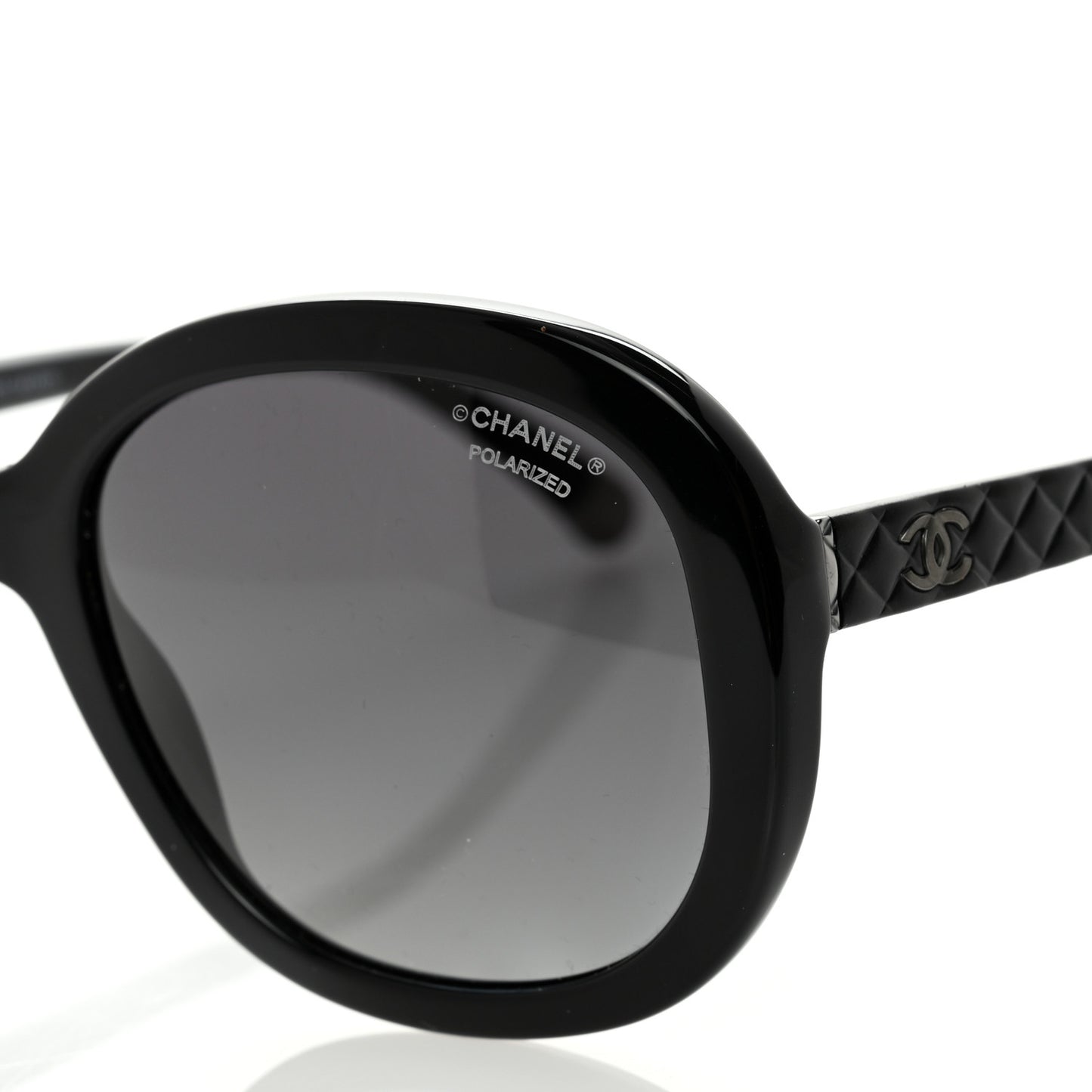 Acetate Quilted CC Polarized Sunglasses 5328 Black
