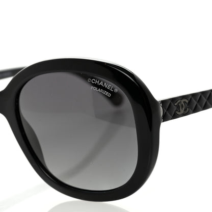 Chanel Acetate Quilted CC Polarized Sunglasses 5328 Black 7 of 10