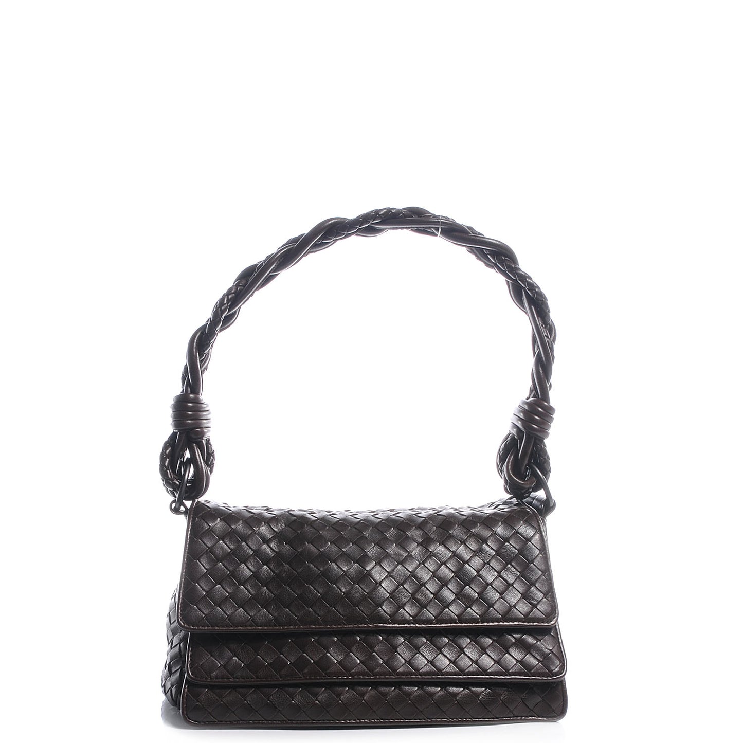 Nappa Intrecciato Small Flap Ebano