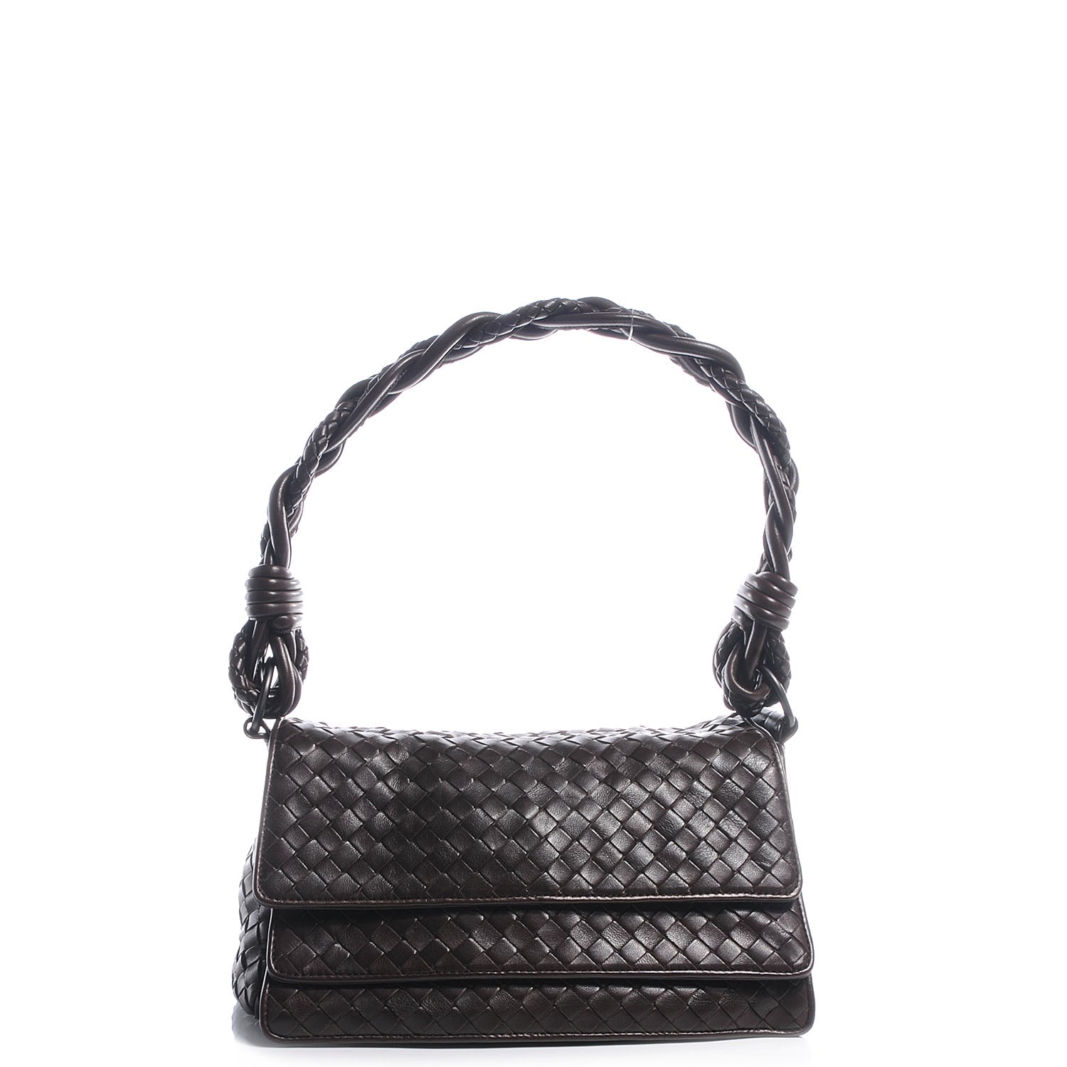 Bottega Veneta Nappa Intrecciato Small Flap Ebano 1 of 8