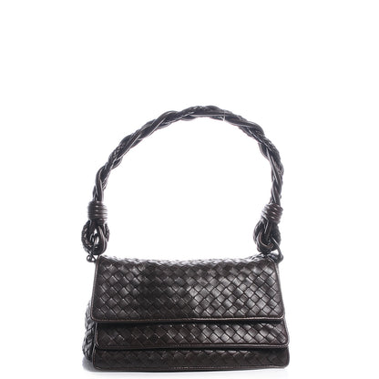 Bottega Veneta Nappa Intrecciato Small Flap Ebano 1 of 8