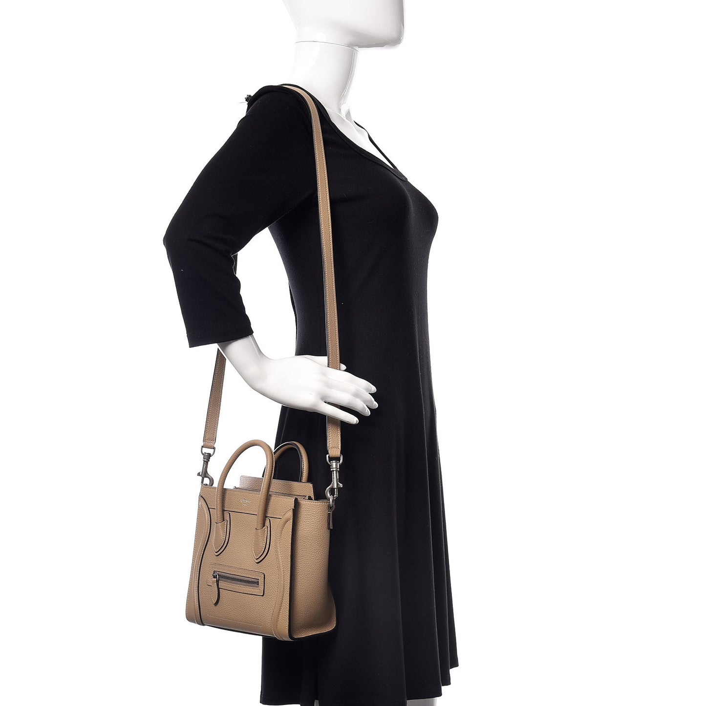 Drummed Calfskin Nano Luggage Dune