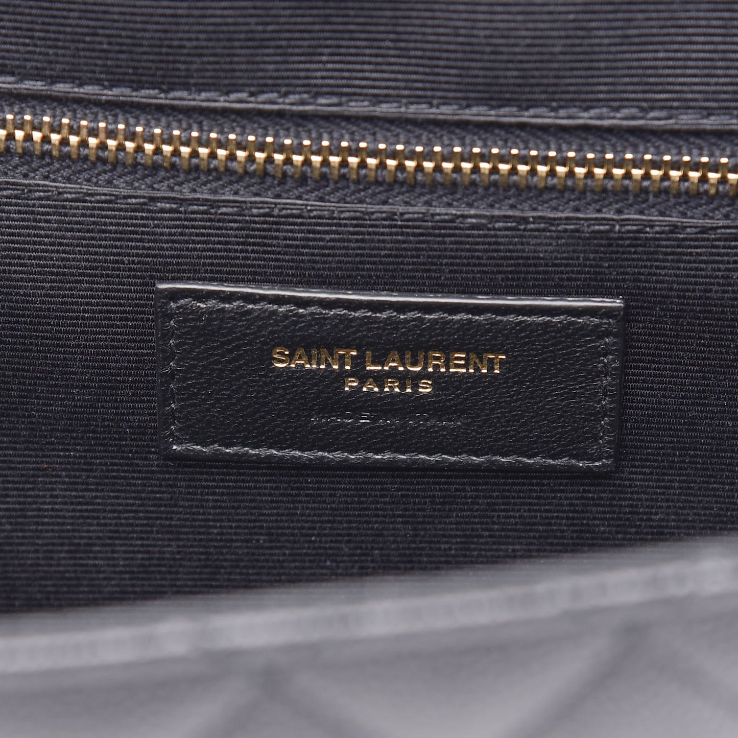 Grain De Poudre Textured Mixed Matelasse Large Triquilt Monogram Satchel Black