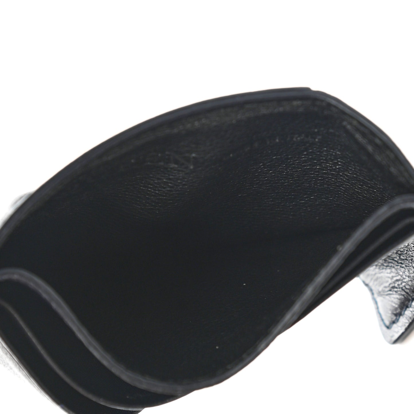 Calfskin Embossed Card Holder Navy