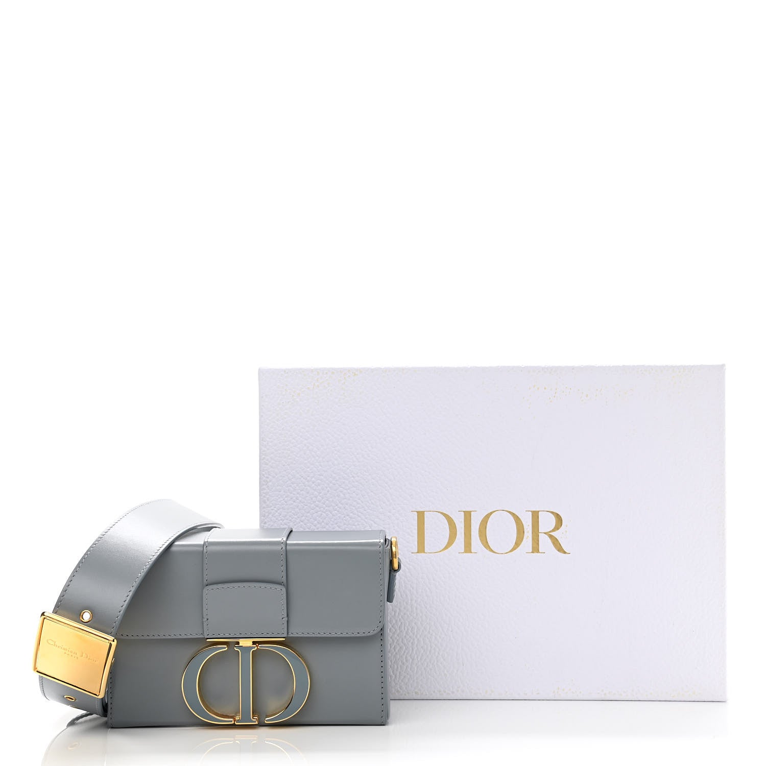Christian Dior Box Calfskin 30 Montaigne Box Bag Gray 10 of 10
