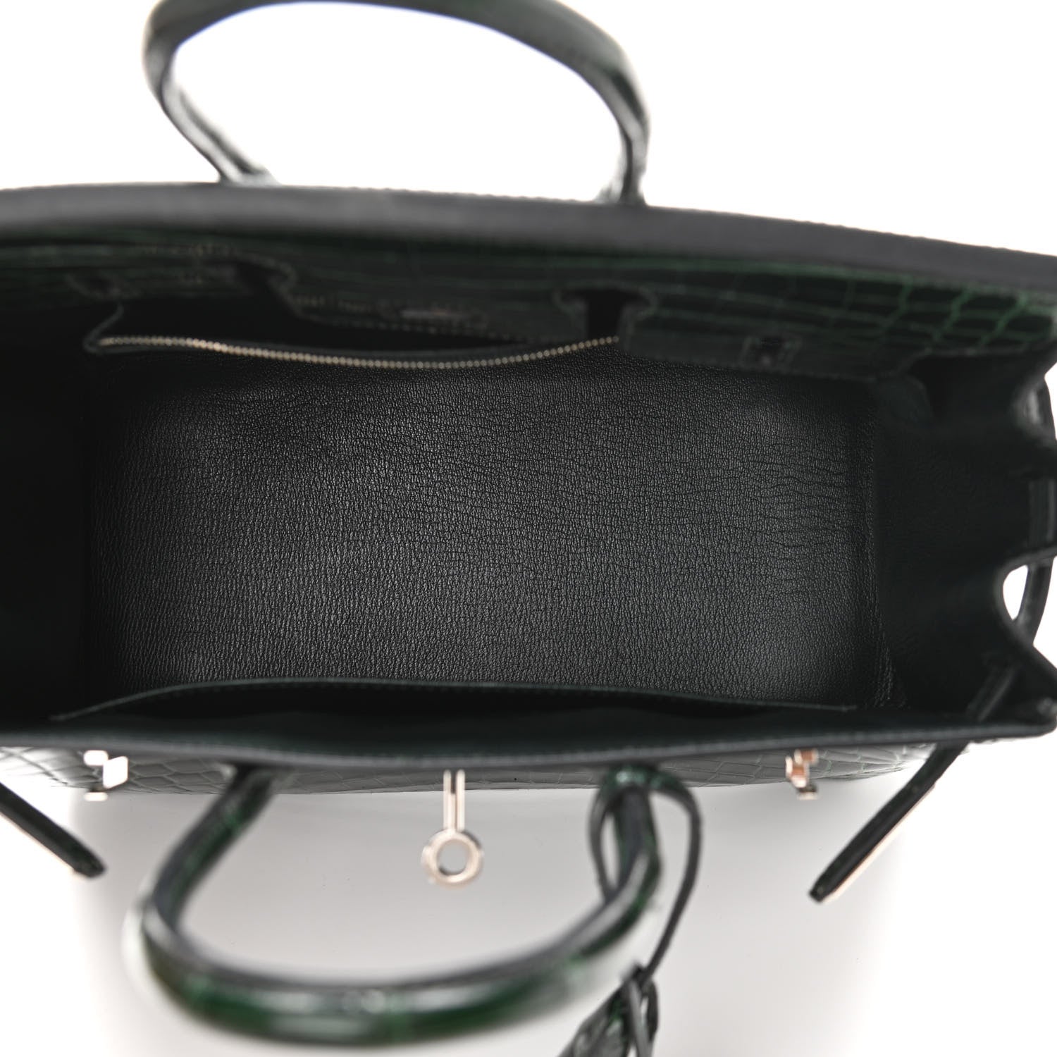 Hermes Shiny Niloticus Crocodile Birkin 25 Vert Fonce 16 of 32