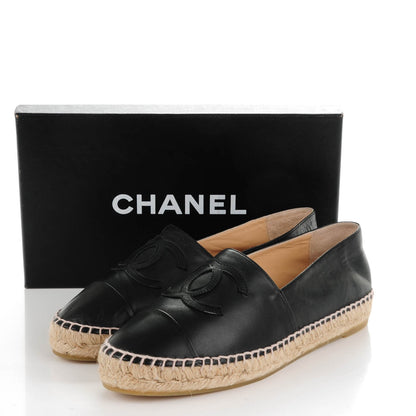Chanel Lambskin CC Espadrilles 40 Black 9 of 9