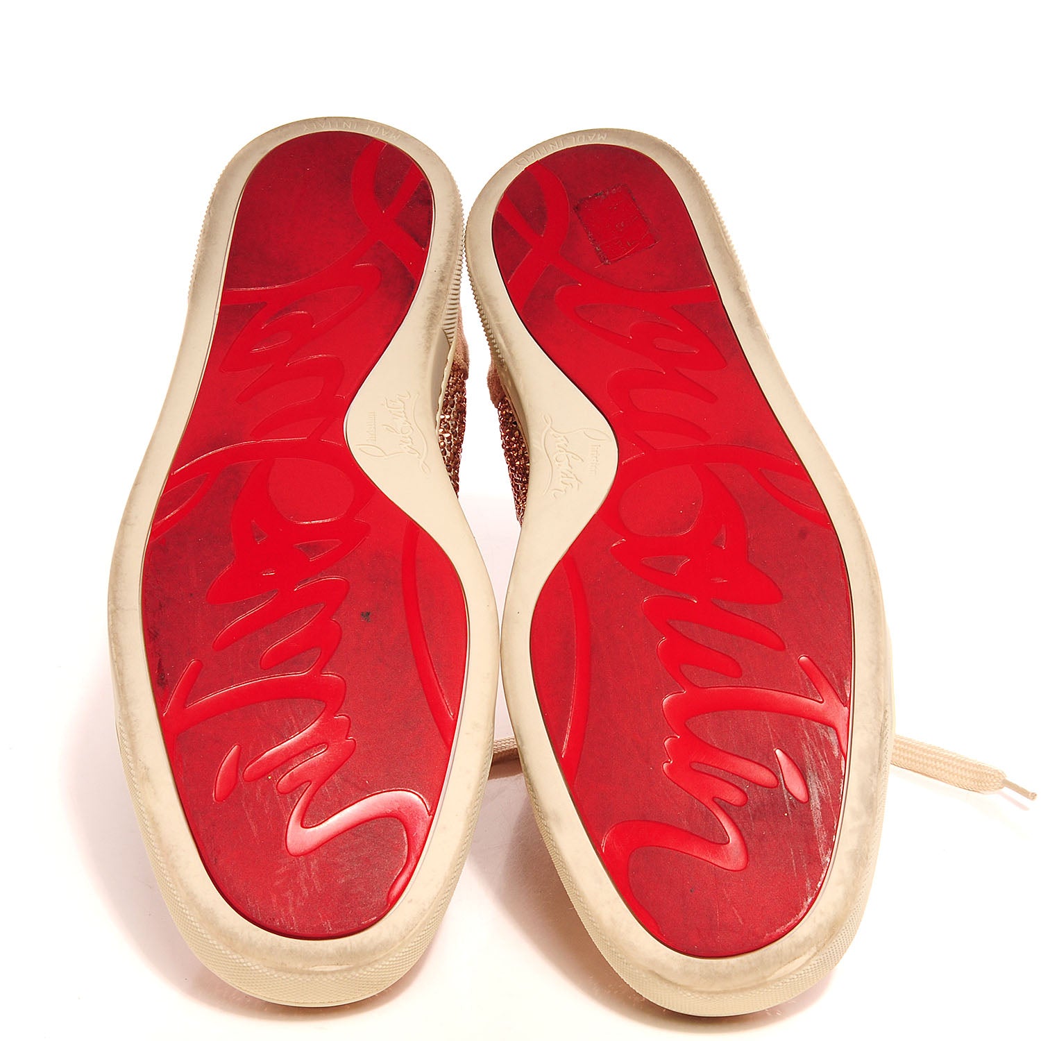 Christian Louboutin Suede Strass Embellished Louis Flat 39 Rose Antique 6 of 10