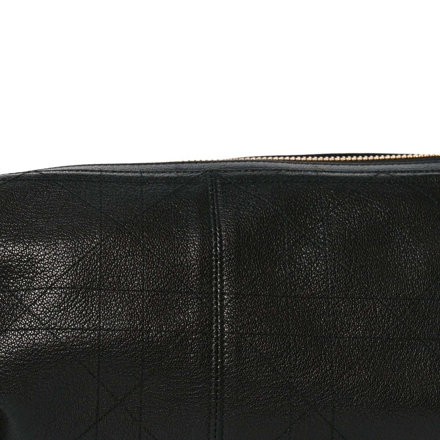 Shiny Grained Calfskin Macrocannage Medium D-Journey Bag Black