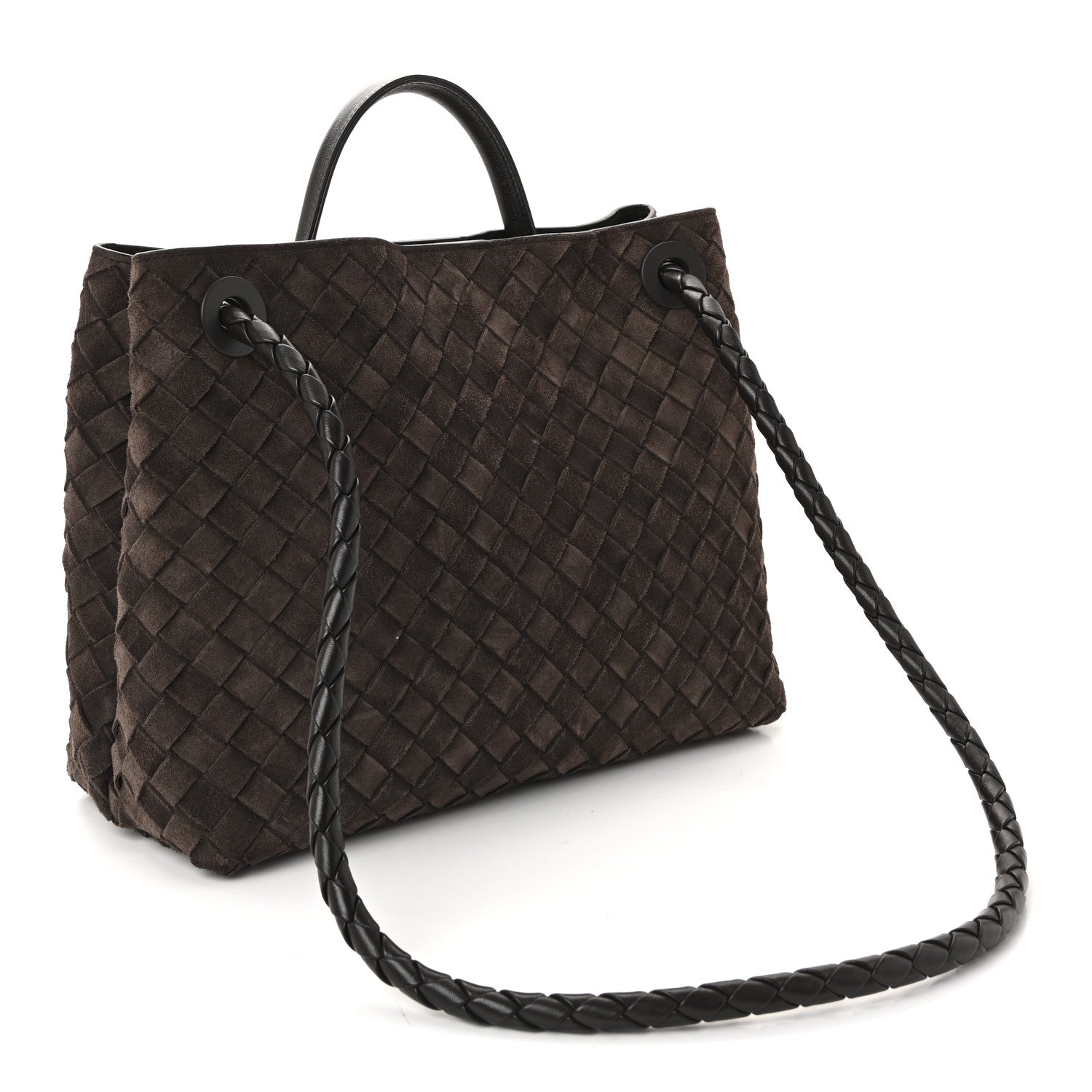 Bottega Veneta Suede Intrecciato Medium Andiamo Shoulder Bag Fondant 3 of 9