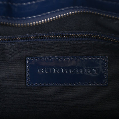 Burberry Patent Check Embossed Medium Craigwell Hobo Blue 6 of 8