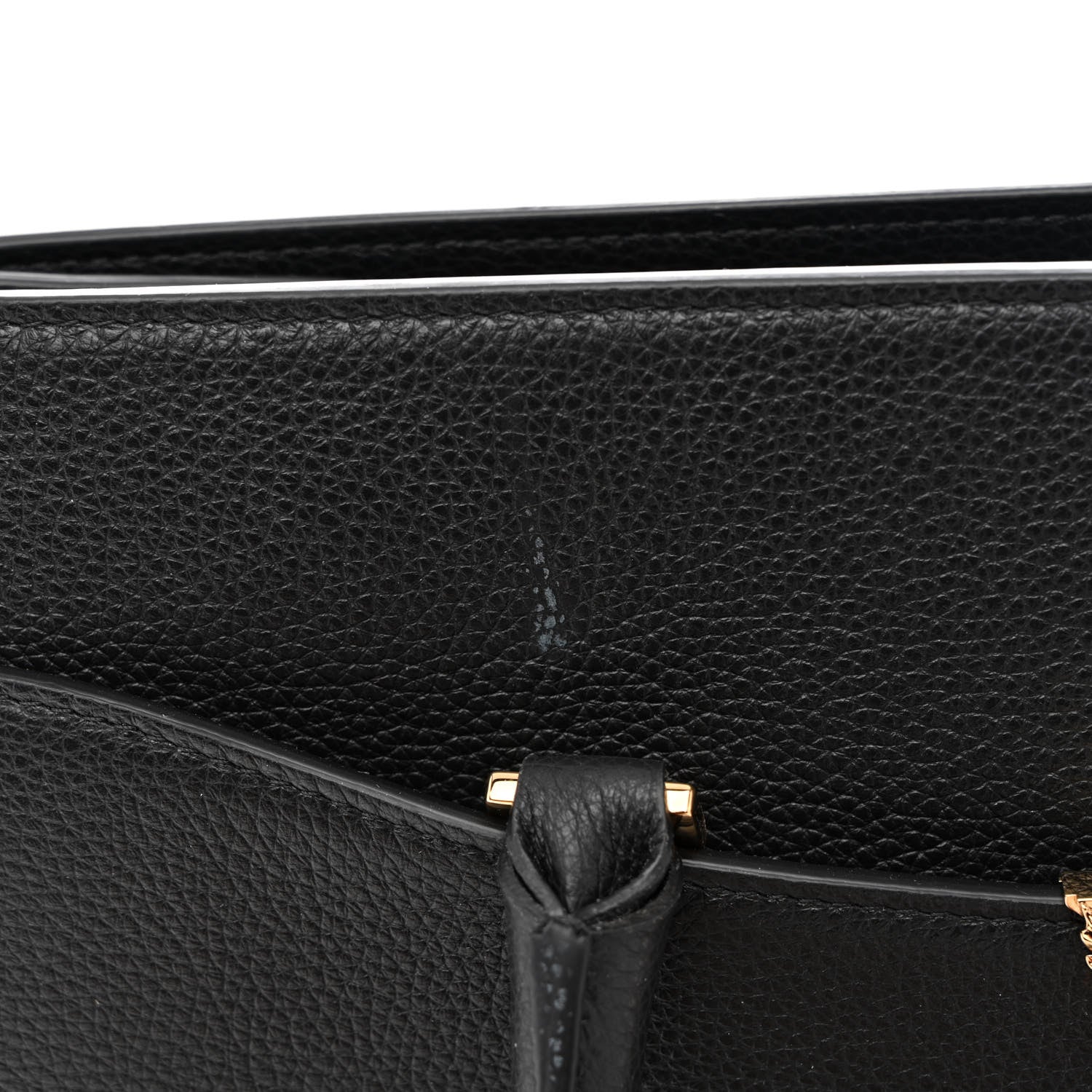Versace Grained Calfskin Large Virtus Top Handle Shoulder Bag Black 11 of 12