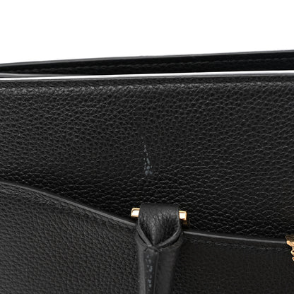 Versace Grained Calfskin Large Virtus Top Handle Shoulder Bag Black 11 of 12