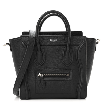 Celine Drummed Calfskin Nano Luggage Black 1 of 13