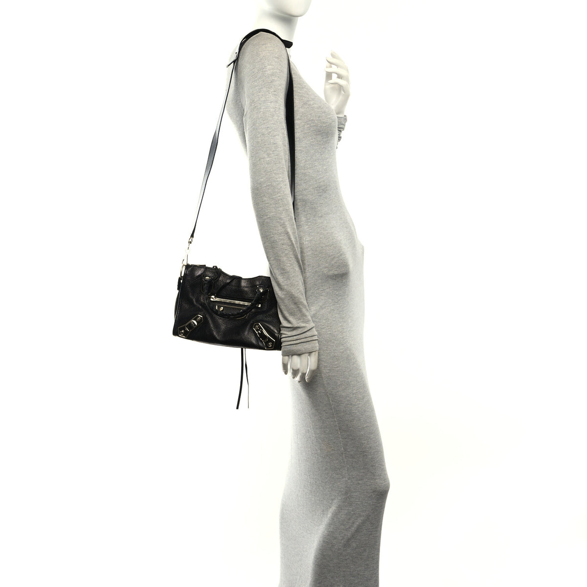 Balenciaga Chevre Gold Metallic Edge Hardware Mini City Black 2 of 11