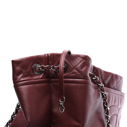 Chanel Caviar Quilted Large Timeless CC Soft Tote Dark Red 9 of 10