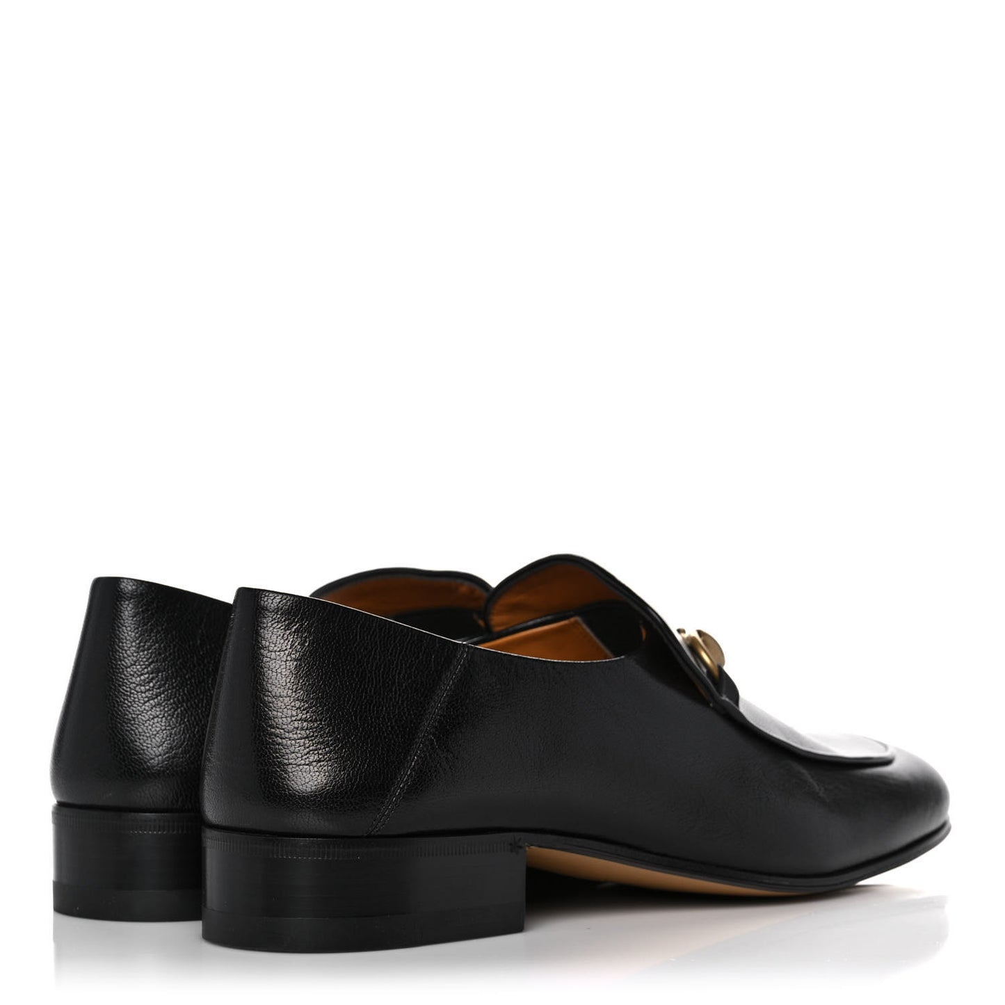 Goatskin Womens Horsebit Mid-Heel Loafers 39 Black