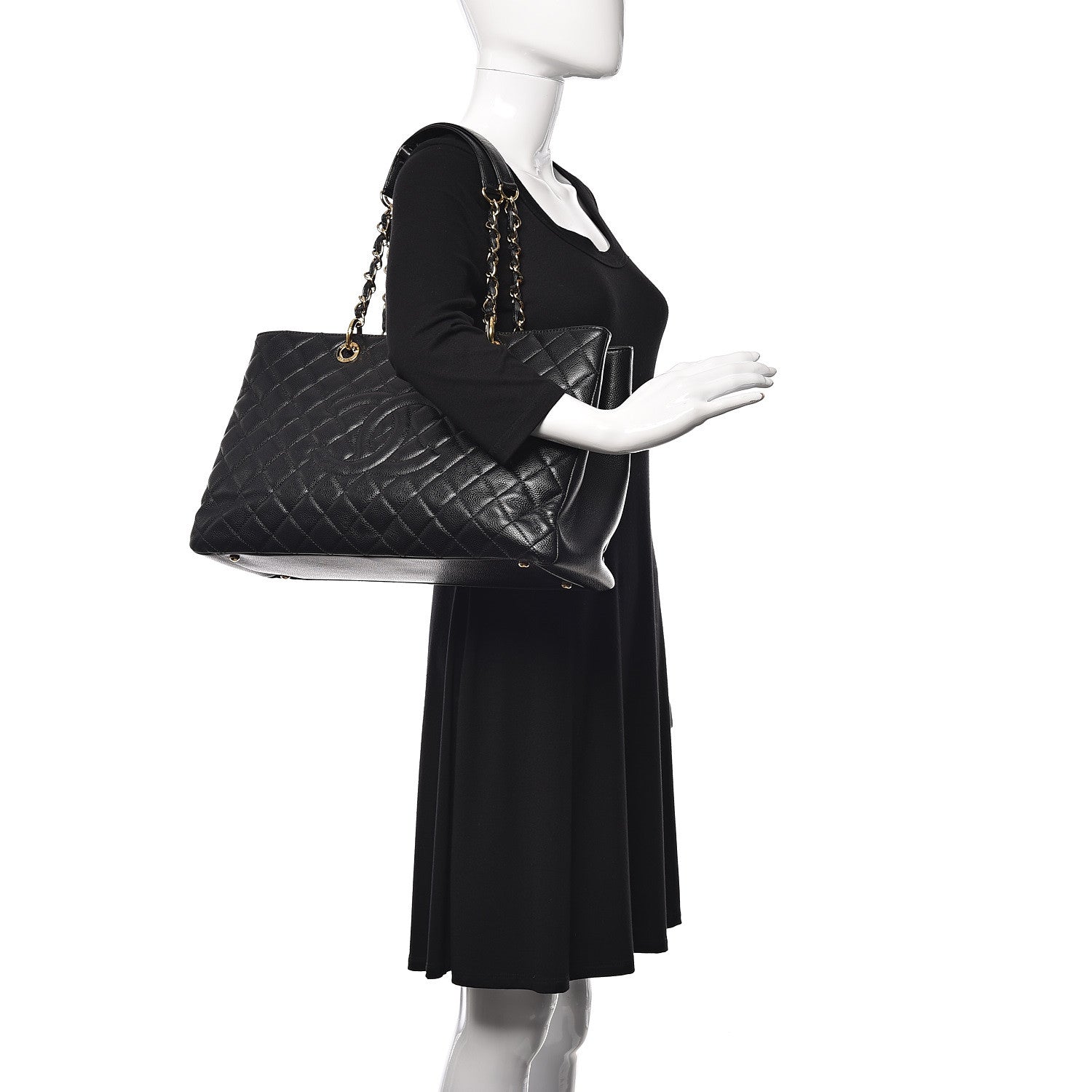 Chanel Caviar Quilted XL Grand Shopping Tote GST Black 2 of 9