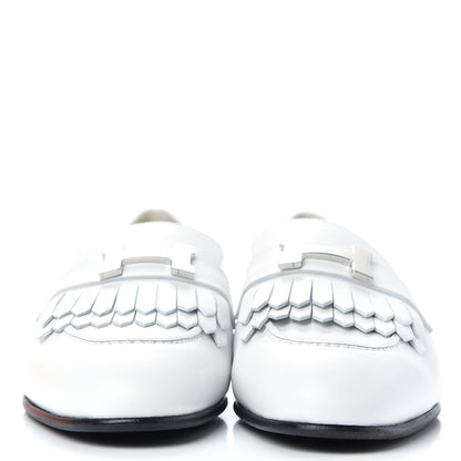Hermes Calfskin Womens Royal Loafers 37.5 White 2 of 10