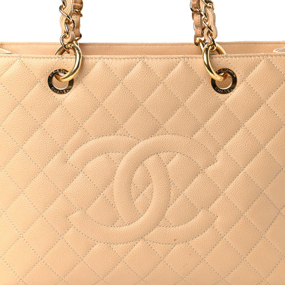 Chanel Caviar Quilted Grand Shopping Tote GST Beige Clair 10 of 12
