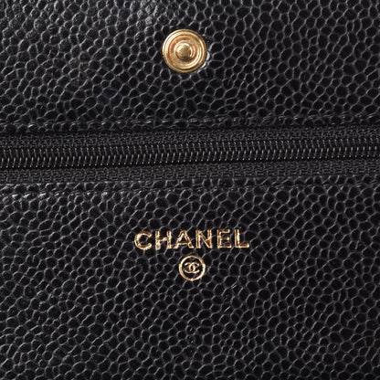 Chanel Caviar Quilted Wallet On Chain WOC Black 6 of 8