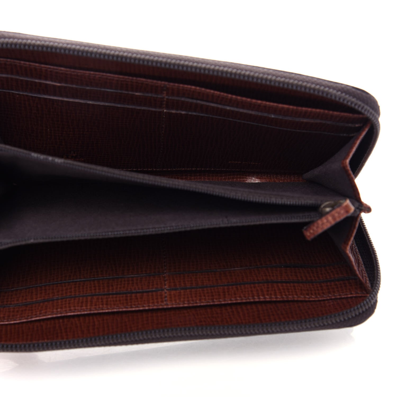 Fendi Zucca Spalmati Zip Around Wallet Tobacco Cioccolato 5 of 7