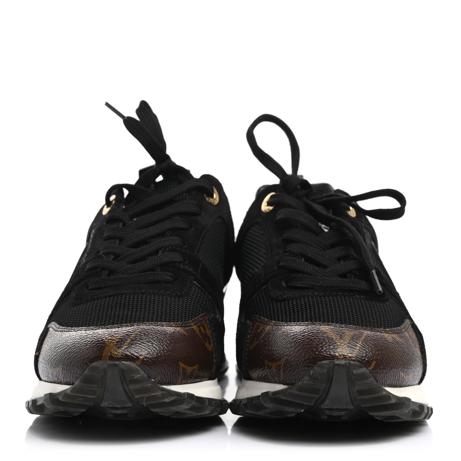 Louis Vuitton Suede Monogram Run Away Sneakers 37.5 Black 2 of 8