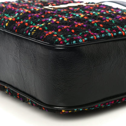 Saint Laurent Tweed Calfskin Monogram Lou Camera Bag Black 9 of 10
