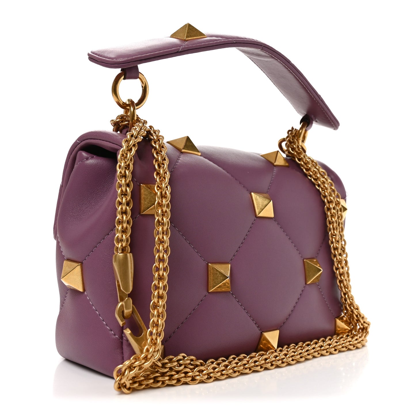 Nappa Medium Roman Stud Shoulder Bag Malva
