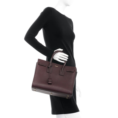 Saint Laurent Grained Calfskin Small Classic Sac De Jour Amaranto 3 of 11