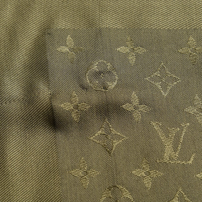 Louis Vuitton Silk Wool Monogram Shawl Kaki 7 of 7