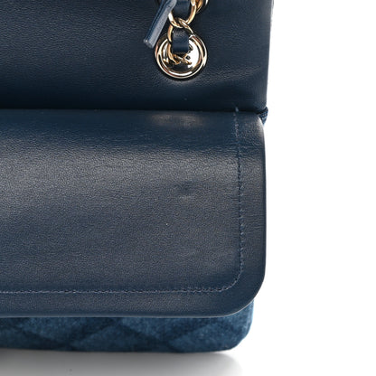 Chanel Printed Denim Quilted Medium Double Flap Dark Blue 11 of 12