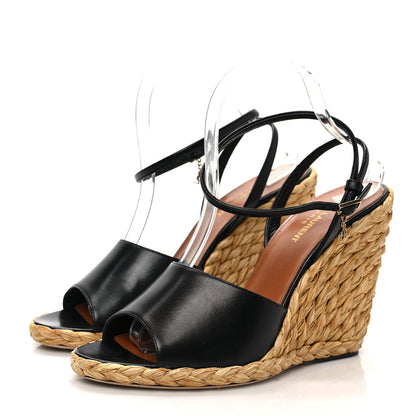 Saint Laurent Calfskin Paloma Espadrille 95 Wedges 40 Black 3 of 9