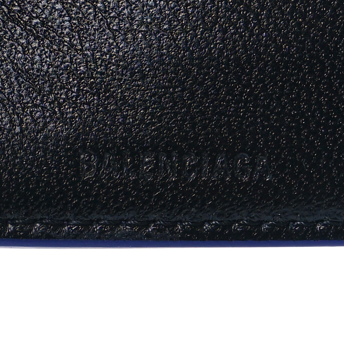 Calfskin Logo Paisley Square Bi-Fold Wallet Blue