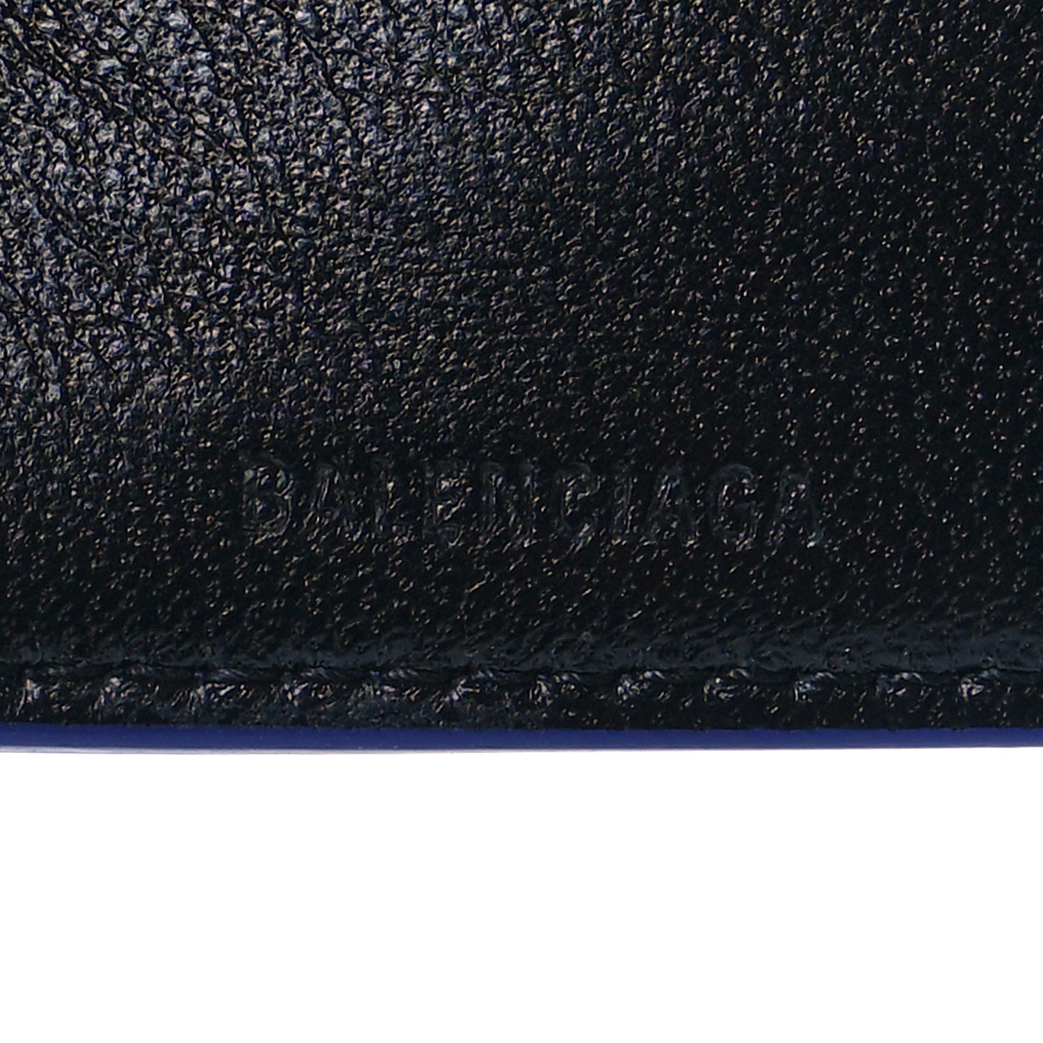 Balenciaga Calfskin Logo Paisley Square Bi-Fold Wallet Blue 6 of 11