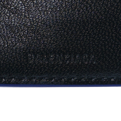 Balenciaga Calfskin Logo Paisley Square Bi-Fold Wallet Blue 6 of 11