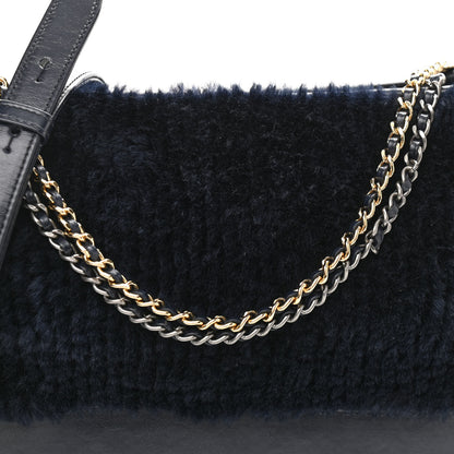 Chanel Shearling Medium Gabrielle Hobo Navy 8 of 13