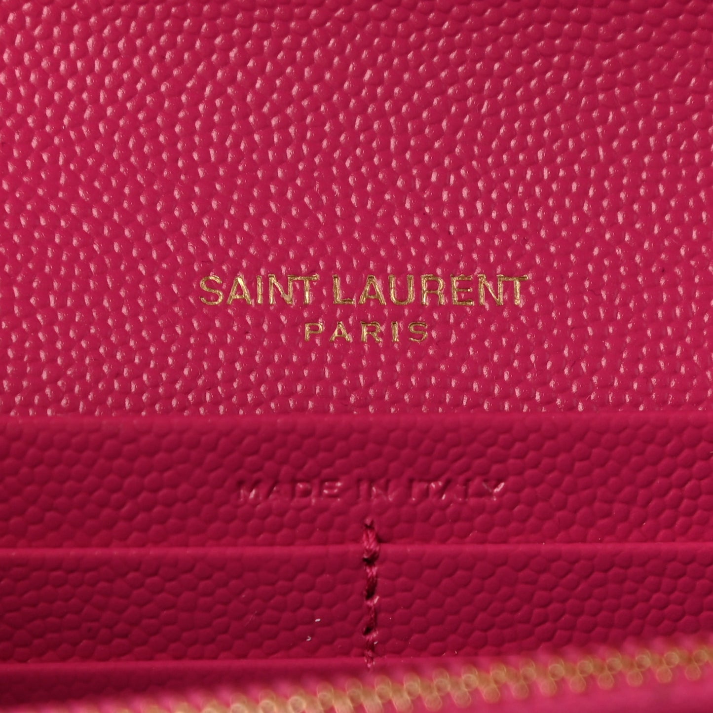 Grain De Poudre Matelasse Chevron Monogram Flap Wallet Fuxia