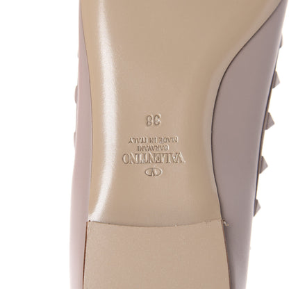 Valentino Garavani Calfskin Lacquered Monochrome Rockstud Ballerina Flats 38 Poudre 9 of 10