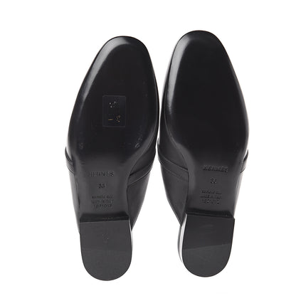 Hermes Calfskin Oz Mules 36 Black 6 of 7