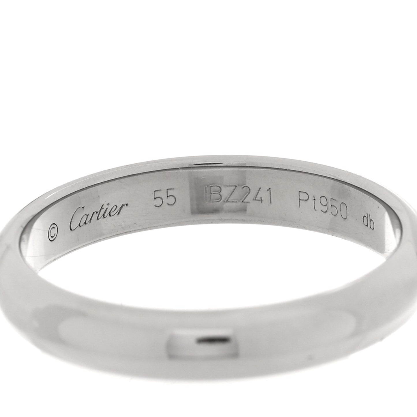Platinum 3.5mm 1895 Wedding Band Ring 55 7.25