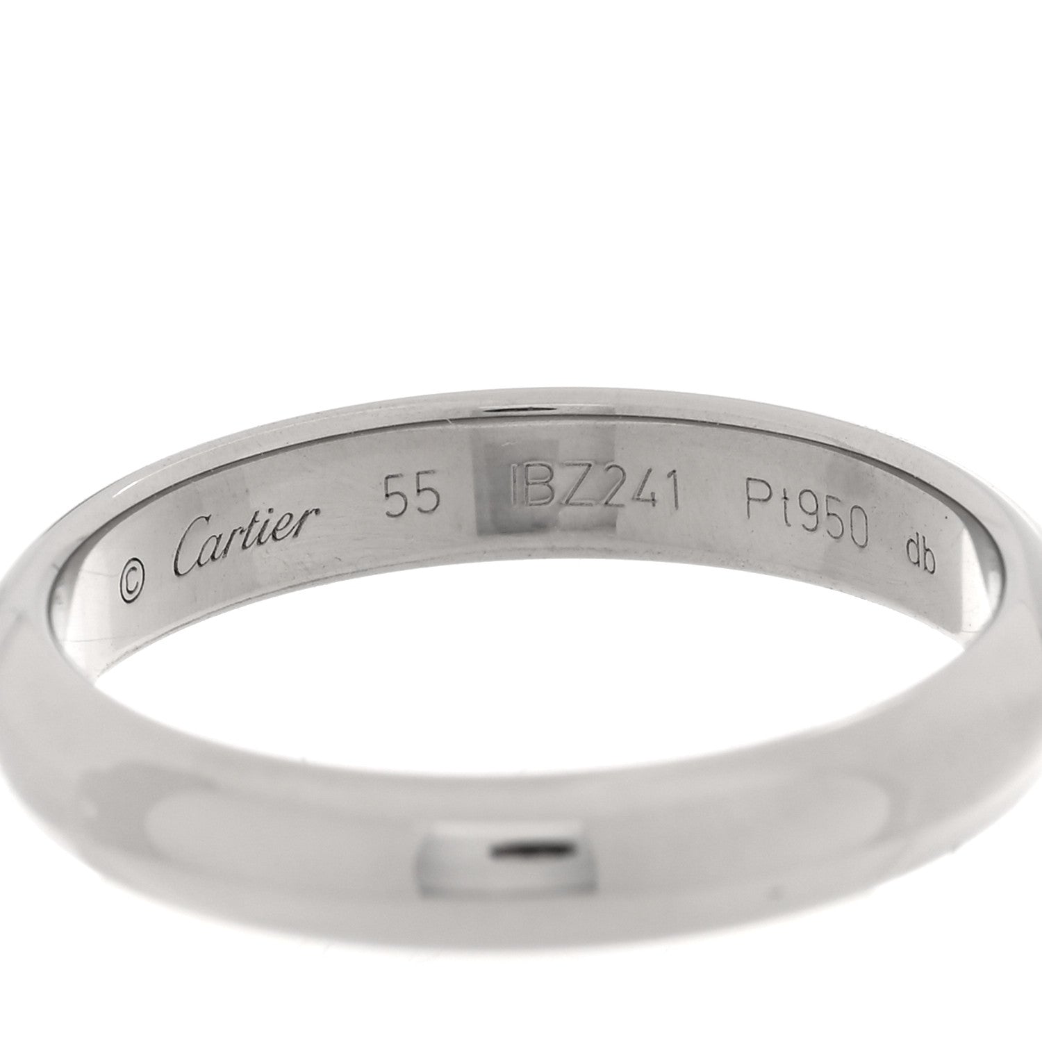 Cartier Platinum 3.5mm 1895 Wedding Band Ring 55 7.25 4 of 5