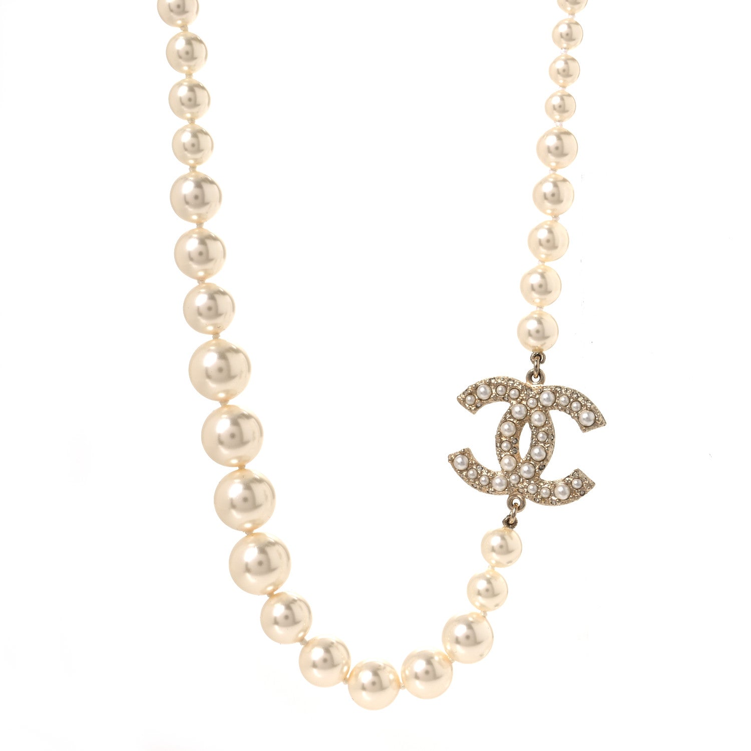 Chanel Pearl CC 100th Anniversary Necklace Light Gold 1 of 5